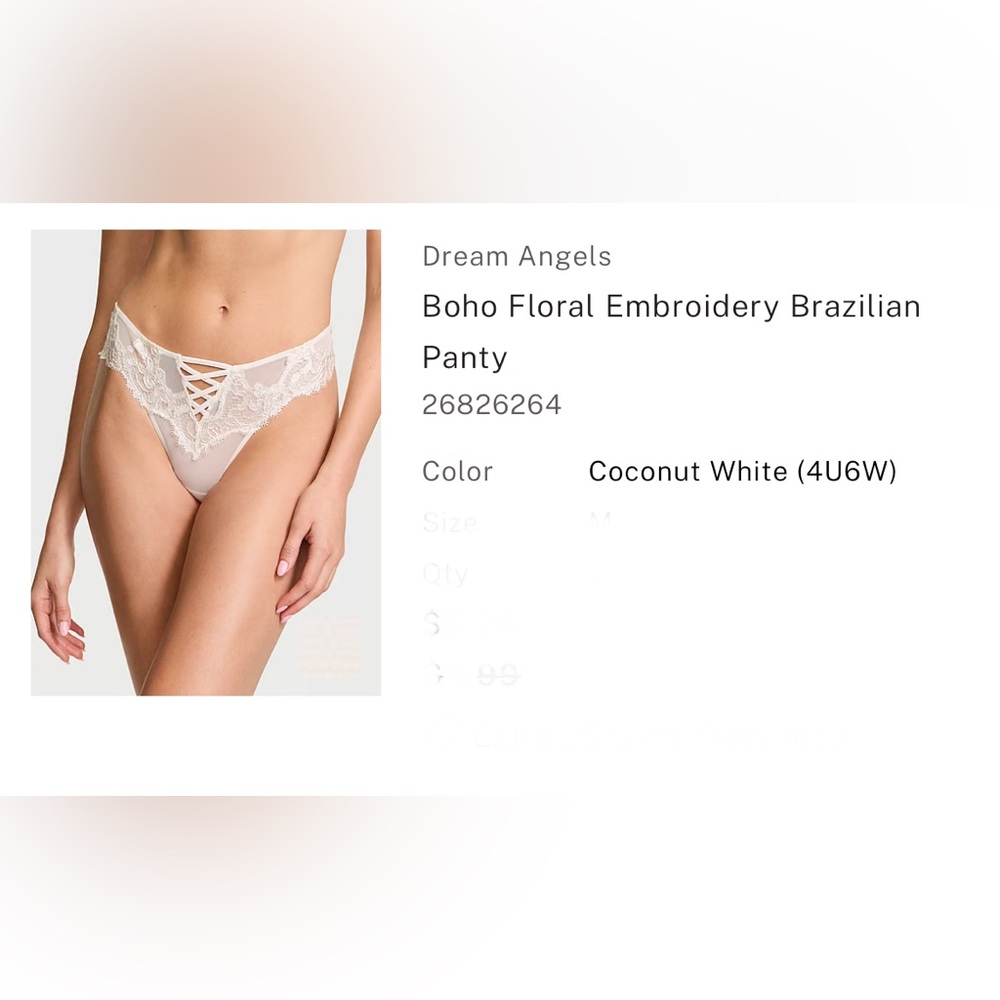 Sz S 💍 Victoria's Secret white lace PANTY • bridal shower • wedding • corset - Picture 4 of 10